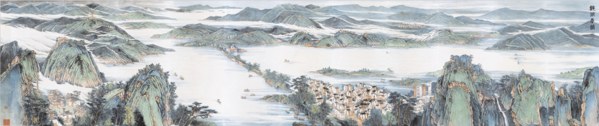 远山近水皆有情——画家茹峰用20余米长卷绘就“钱湖春韵”