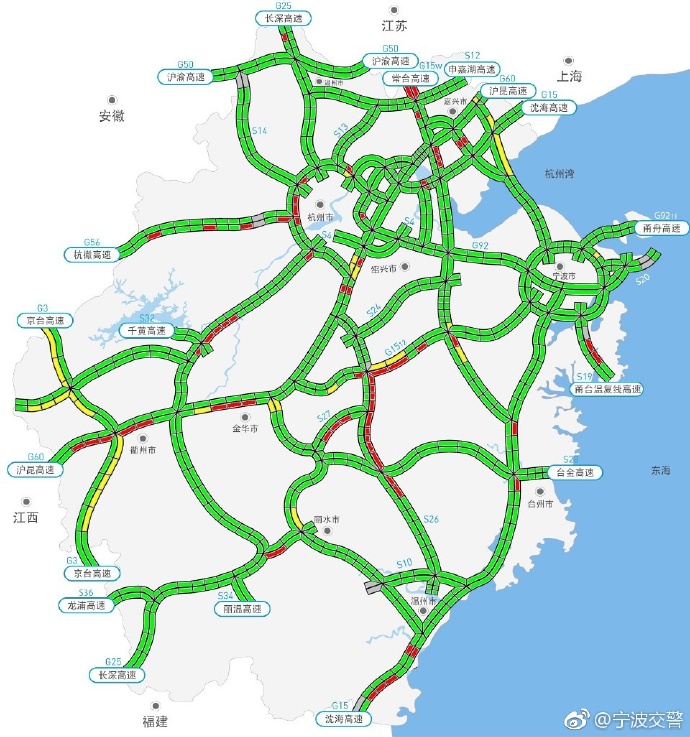 滚动| 全省高速公路拥堵指数最新高清大图来啦